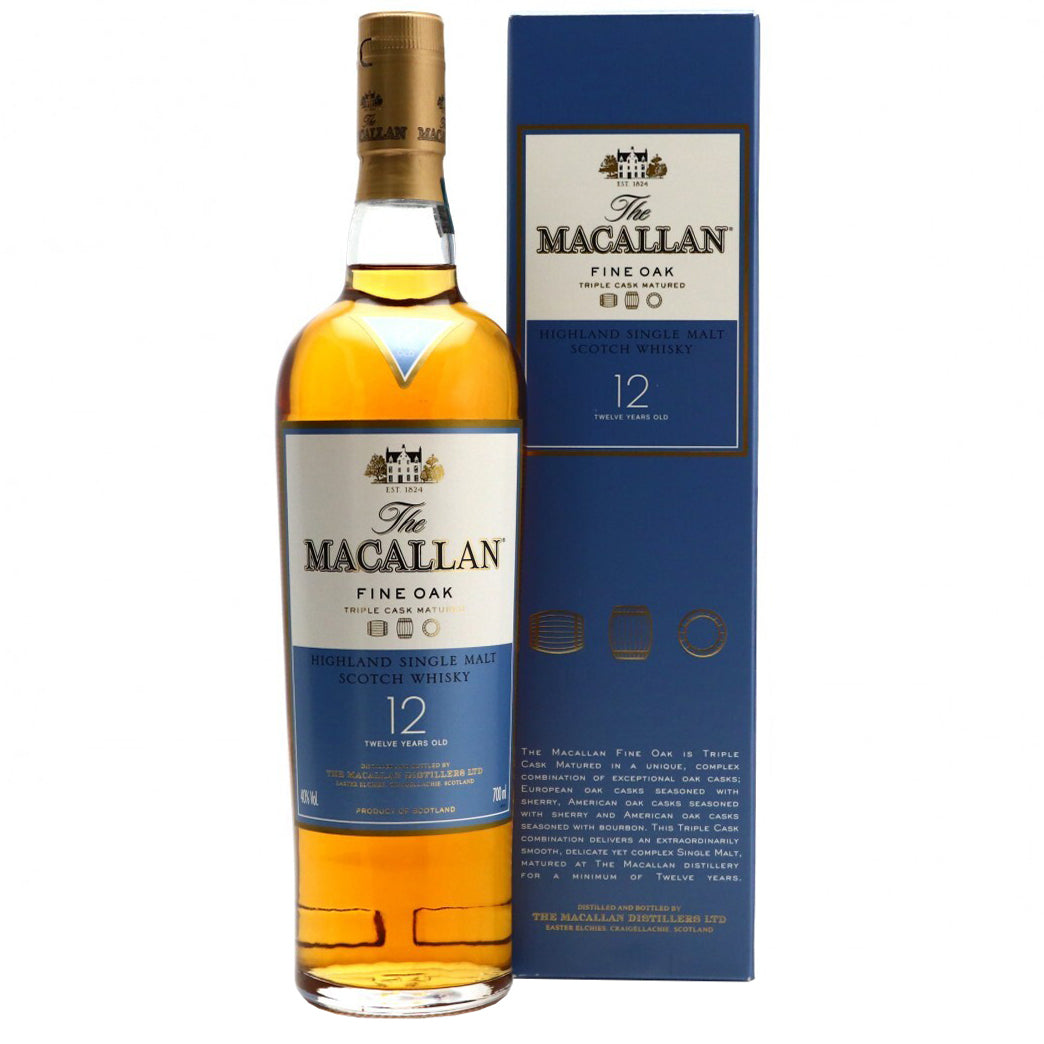 The Macallan Fine Oak 12 Year Old Single Malt Scotch Whisky (Discontinued) 700mL