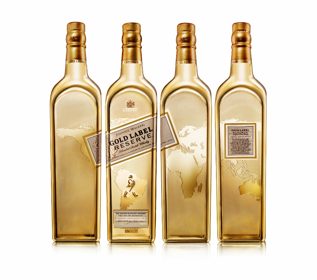 Johnnie Walker Gold Bullion World Map 1L : Set Of 4 Bottles