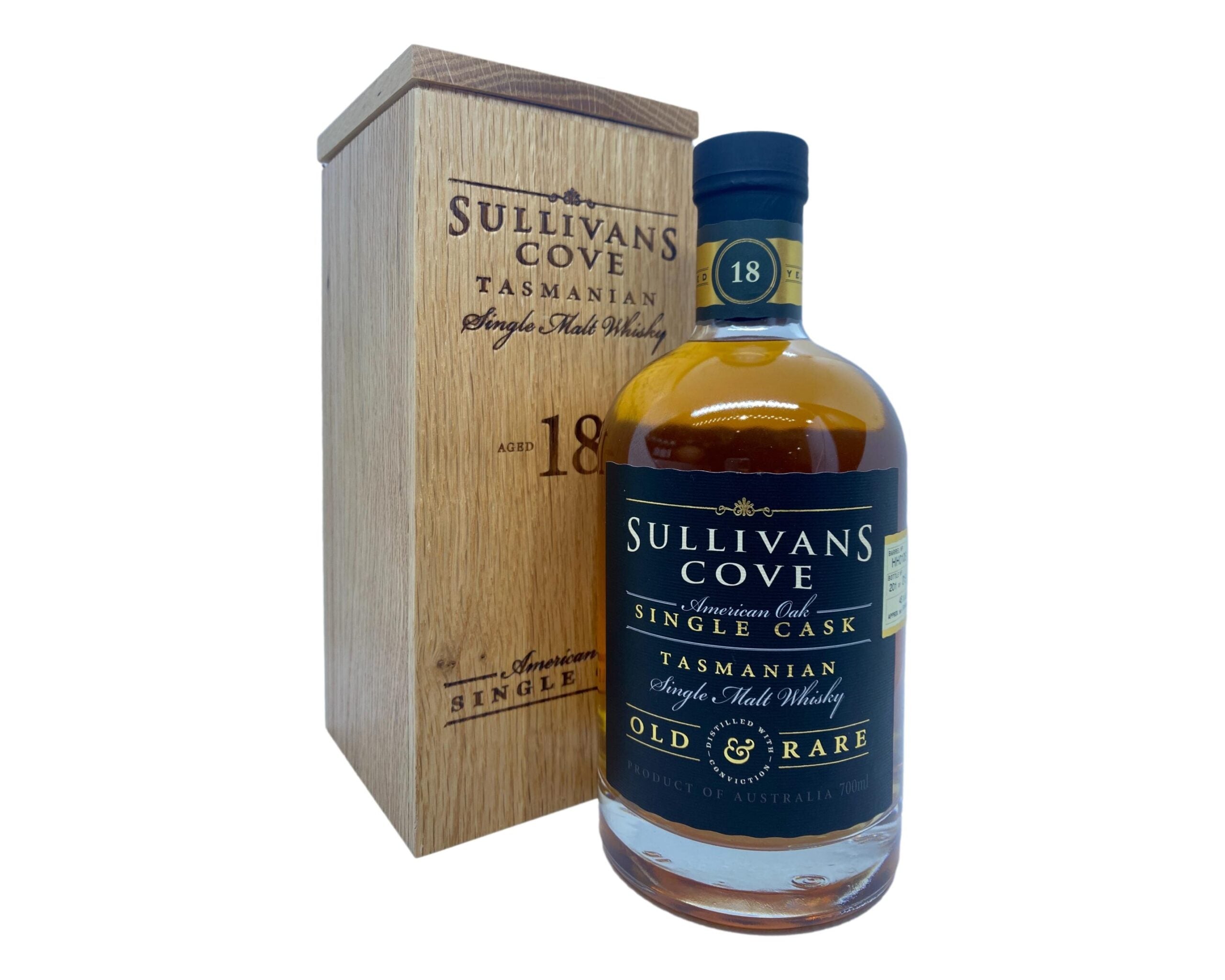 Sullivans Cove 18 YO American Oak Barrel Single Cask Single Malt Whisky 700mL (Barrel No. HH0108)