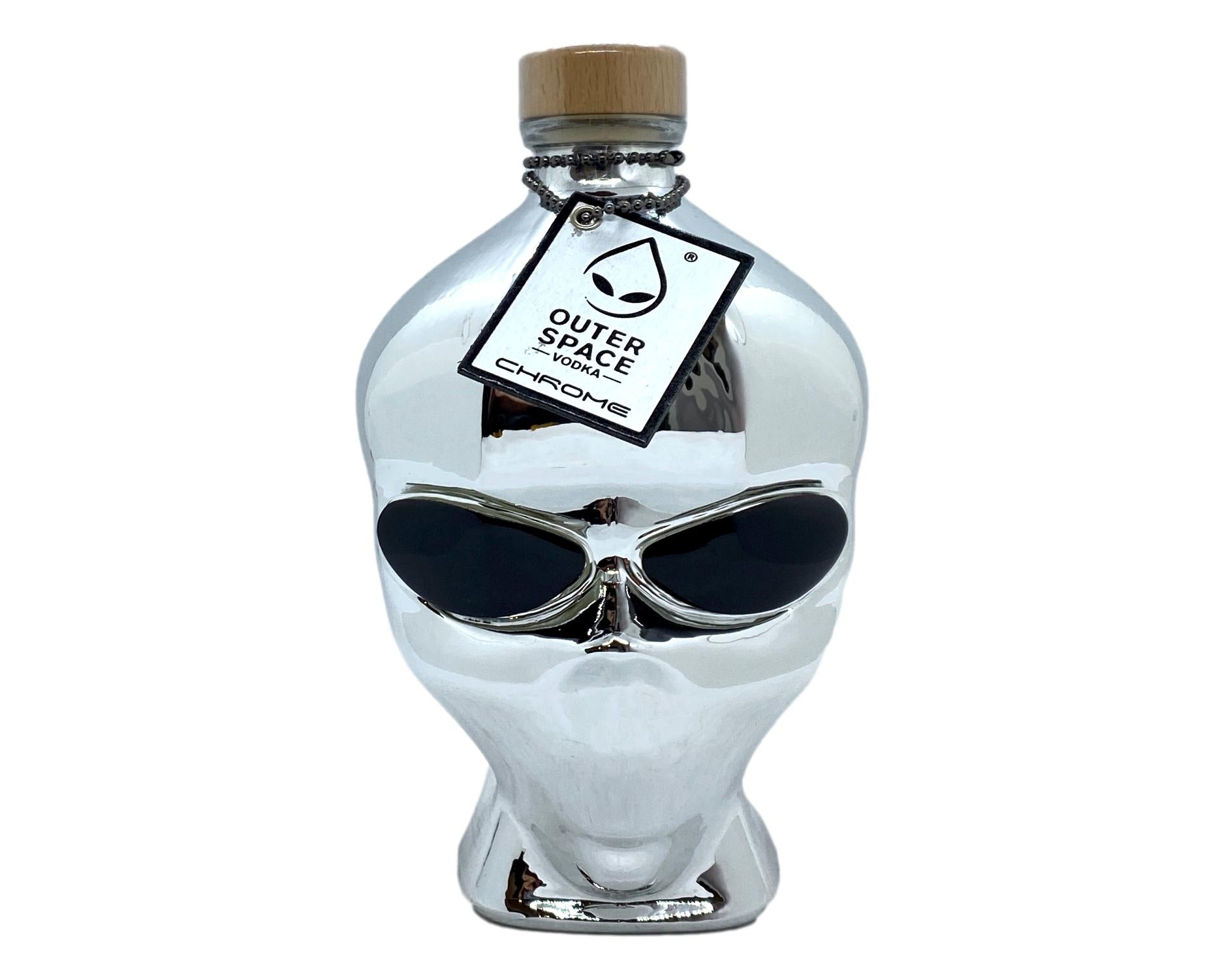 Outer Space Alien Head Chrome Vodka 700mL