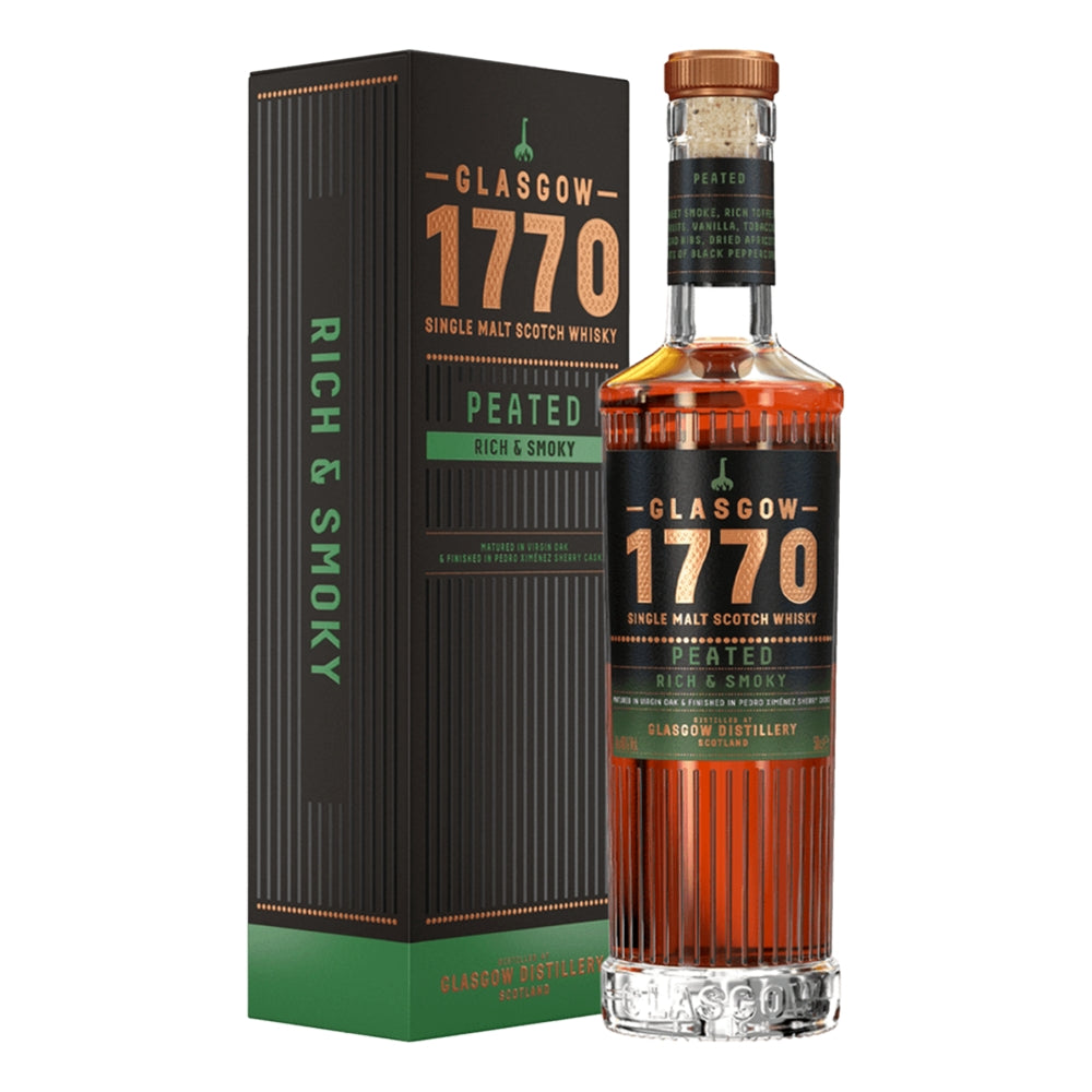 Glasgow 1770 Peated Rich and Smoky Single Malt Whisky 500mL