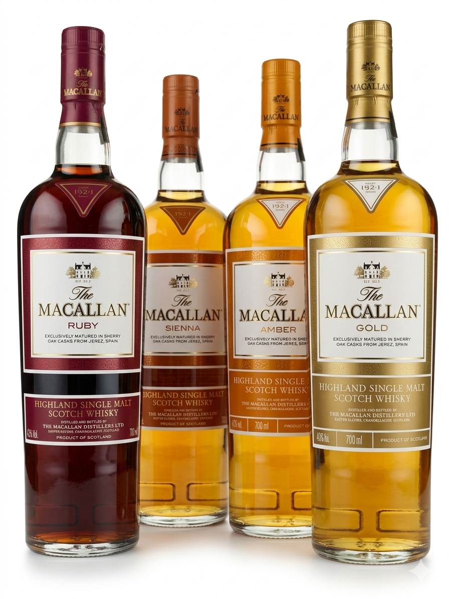 The Macallan 1824 Series Single Malt Whiskies  4 X 700 ml (Rare Collection of 4 Bottles)