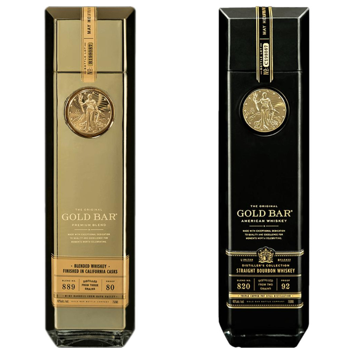 Gold Bar Original + Black Double Cask Bourbon Bottle Deal (2X750mL)