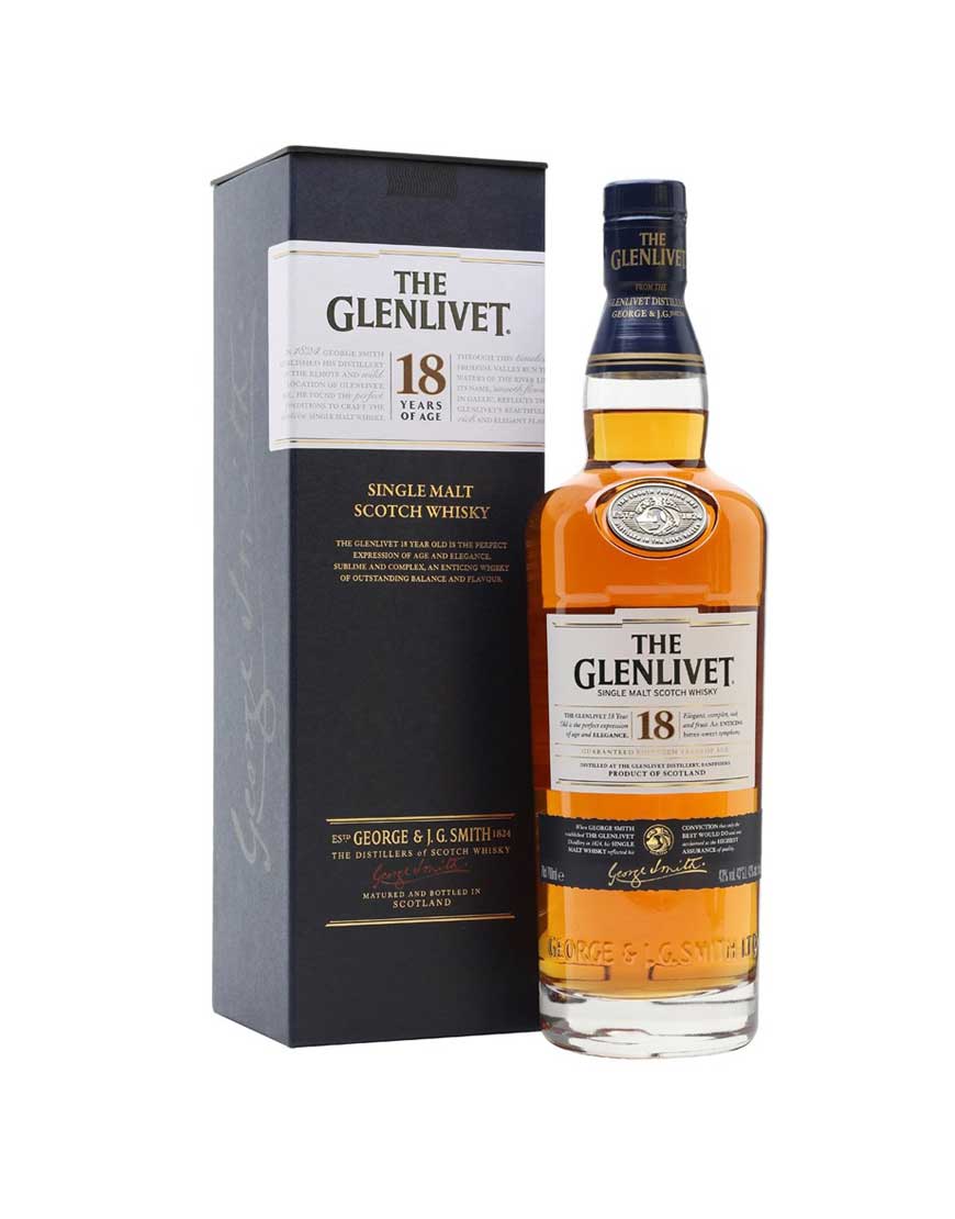 Glenlivet Single Malt Scotch Whisky 18 YO 700mL