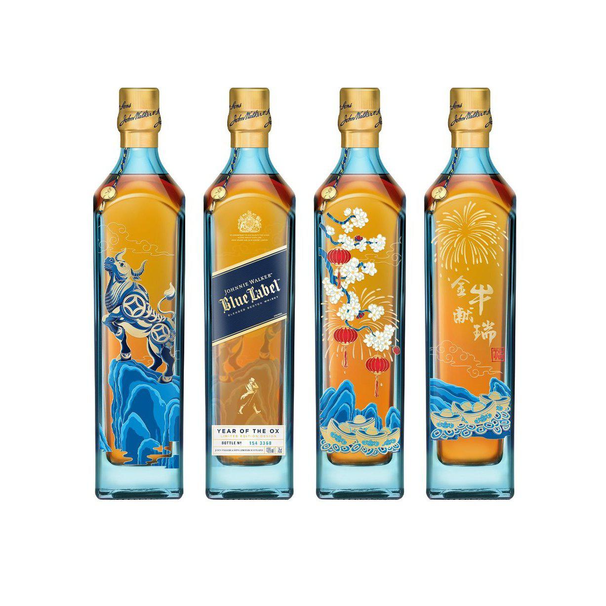 Johnnie Walker Blue Label Zodiac Year Of The OX (2021) 750mL X 4 (Bundle of 4 Bottles)