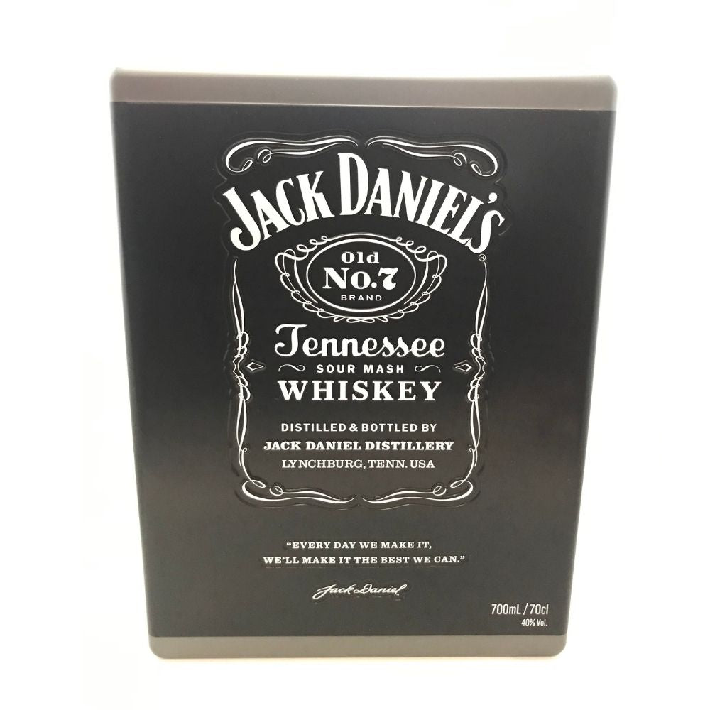 Jack Daniel's Old No 7 Tennessee Whiskey and 2 Glasses In A Tin Gift Box 700mL