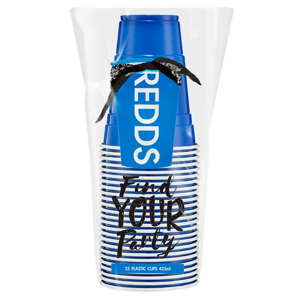 Redds Blue Beer Cups 425mL (25 Pack)