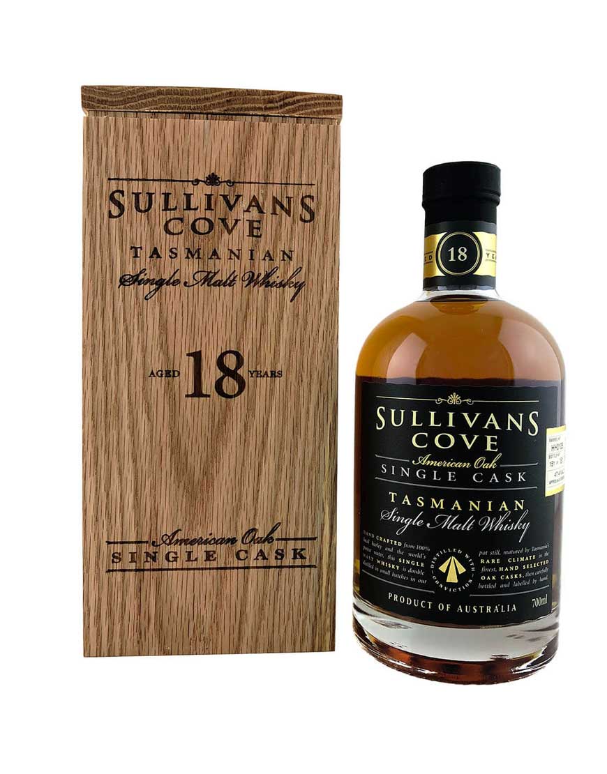 Sullivans Cove 18 YO American Oak Barrel Single Cask Single Malt Whisky In Wooden Box 700mL