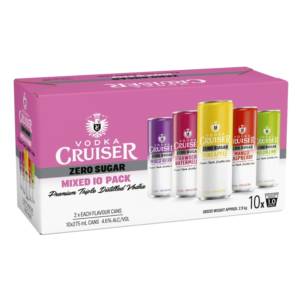 Vodka Cruiser Sugar Free Mixed Pack (10X275mL)