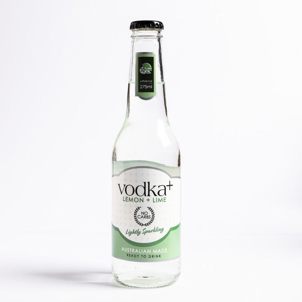 Vodka+ (Vodka Plus) Vodka Lemon and Lime 24 Pack 275mL
