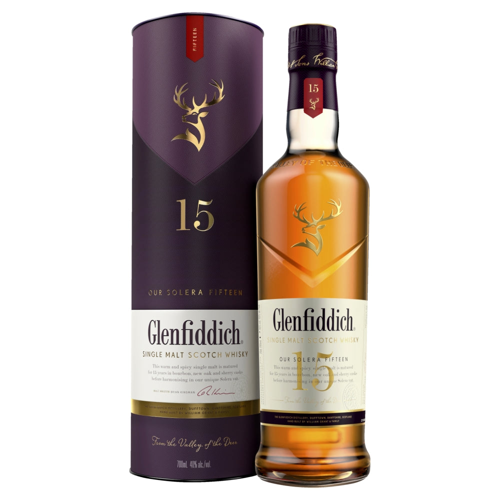 Glenfiddich 15 Year Old Solera Vat Scotch Whisky 700mL