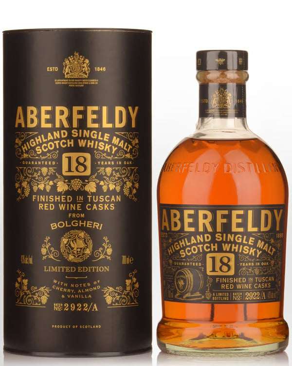 Aberfeldy 18 Year Old Bolgheri Tuscan Cask Finish Single Malt Whisky 700mL