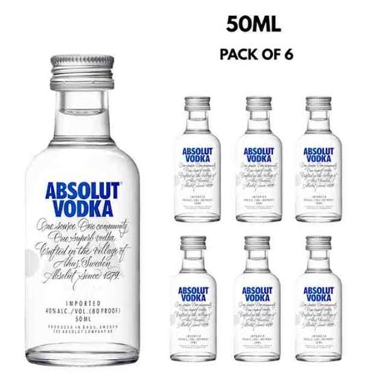 Absolut Vodka 50 mL X 6 Bundle