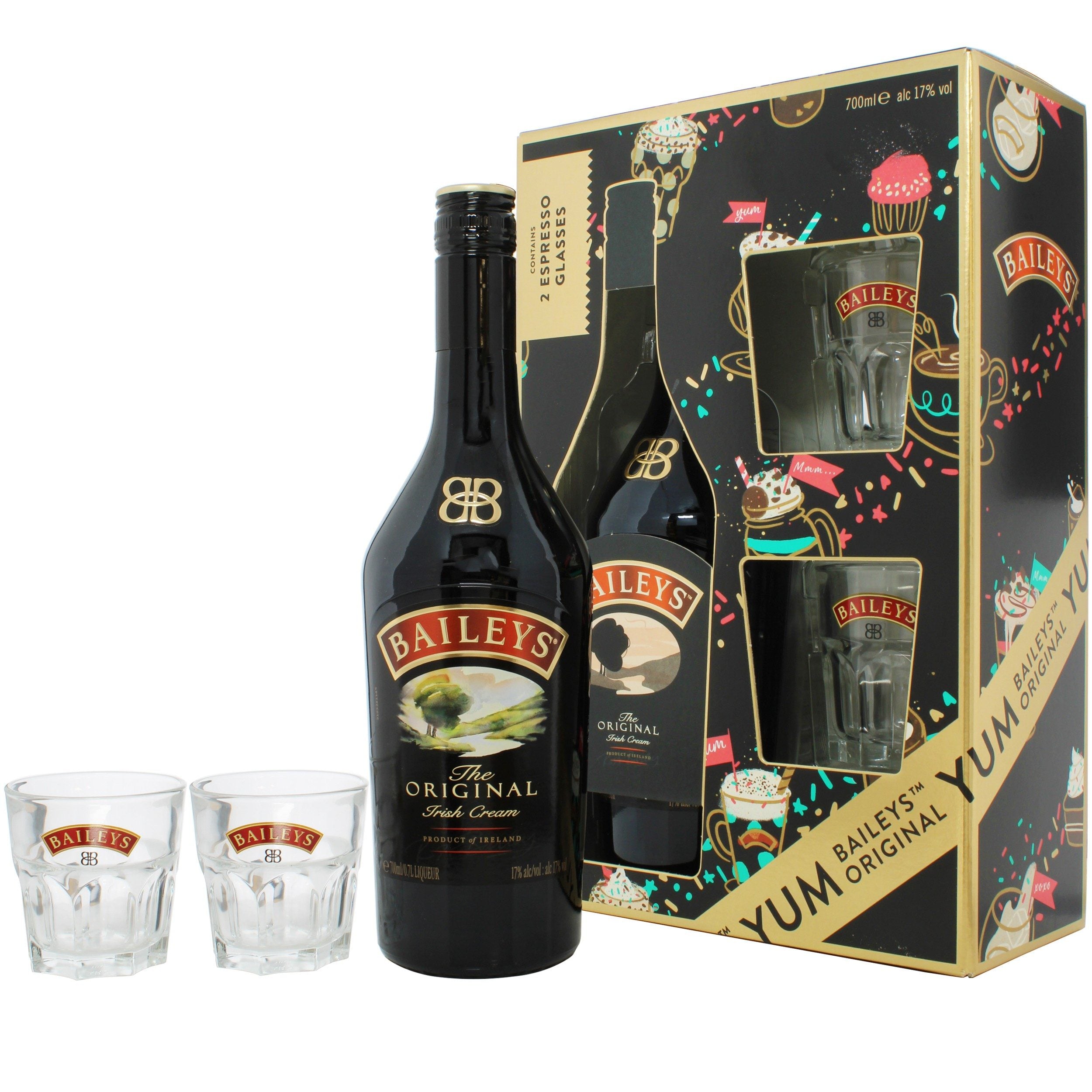 Baileys Original Irish Cream Liqueur With 2 Glasses Gift Pack