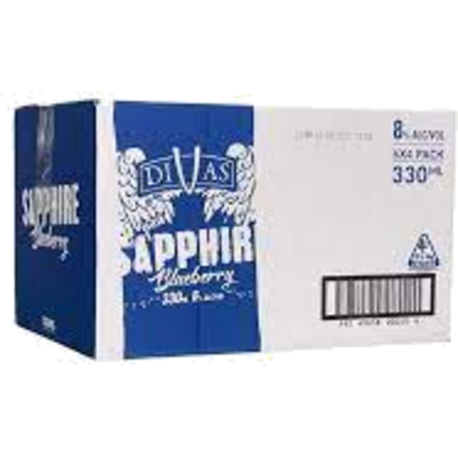 Divas Sapphire Blueberry 330 ml 24 Pack