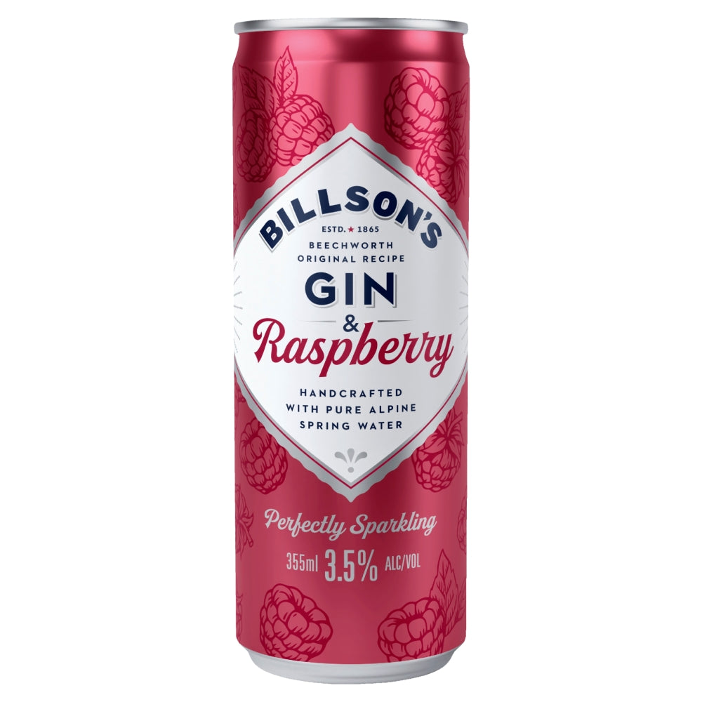 Billson's Gin and Raspberry Mixed Drink 355mL (6 Pack)