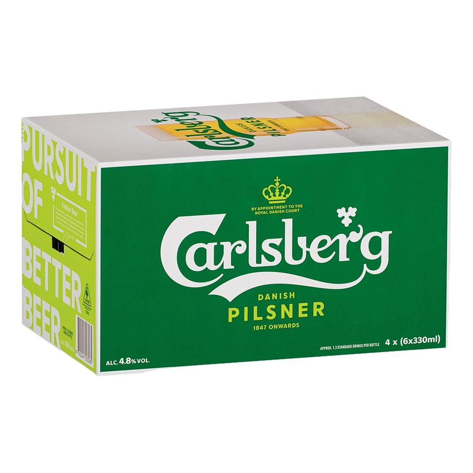Carlsberg Green Lager Bottles (24 X 330mL)