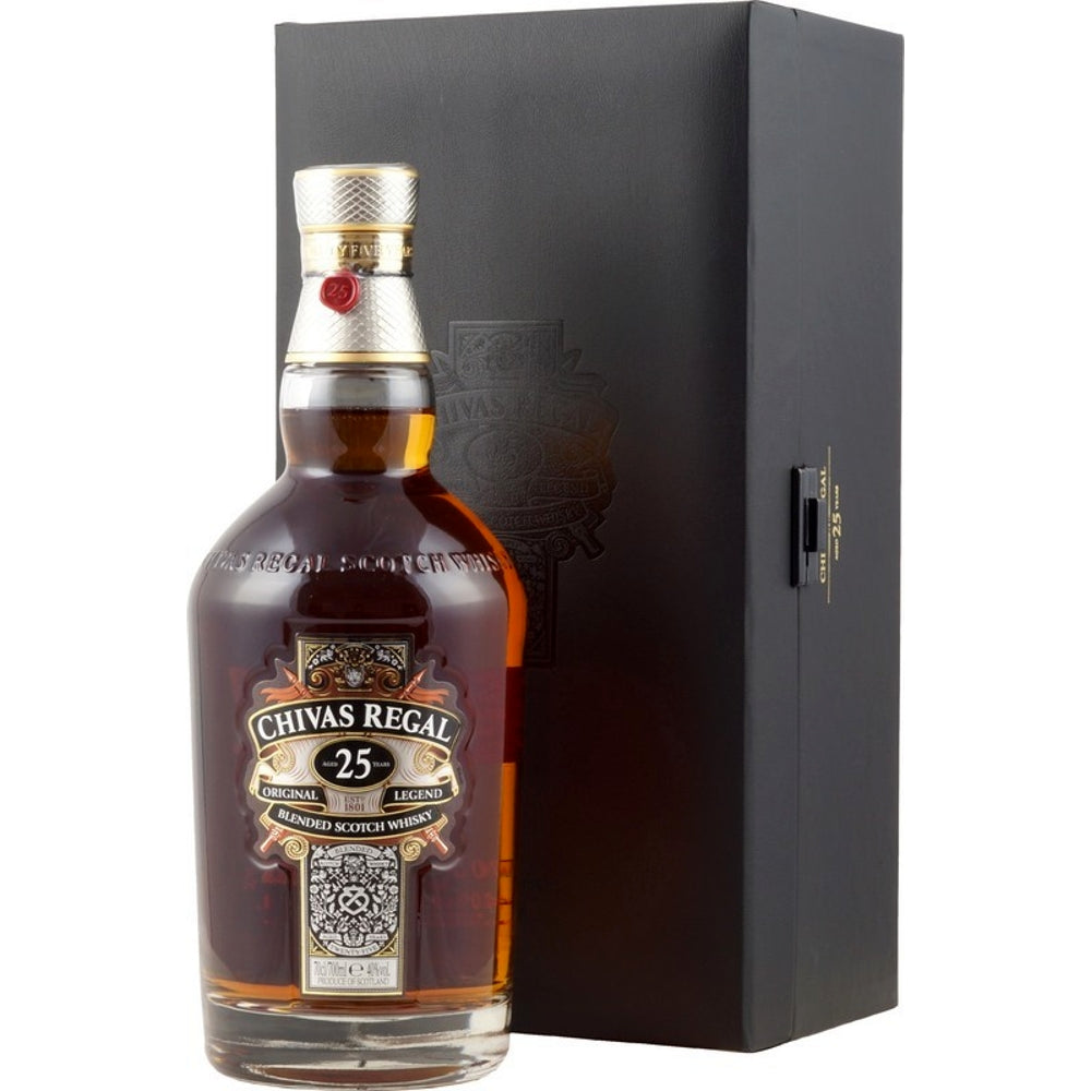 Chivas Regal 25 Year Old Blended Scotch Whisky 700mL In Leather Box - Old & Rare