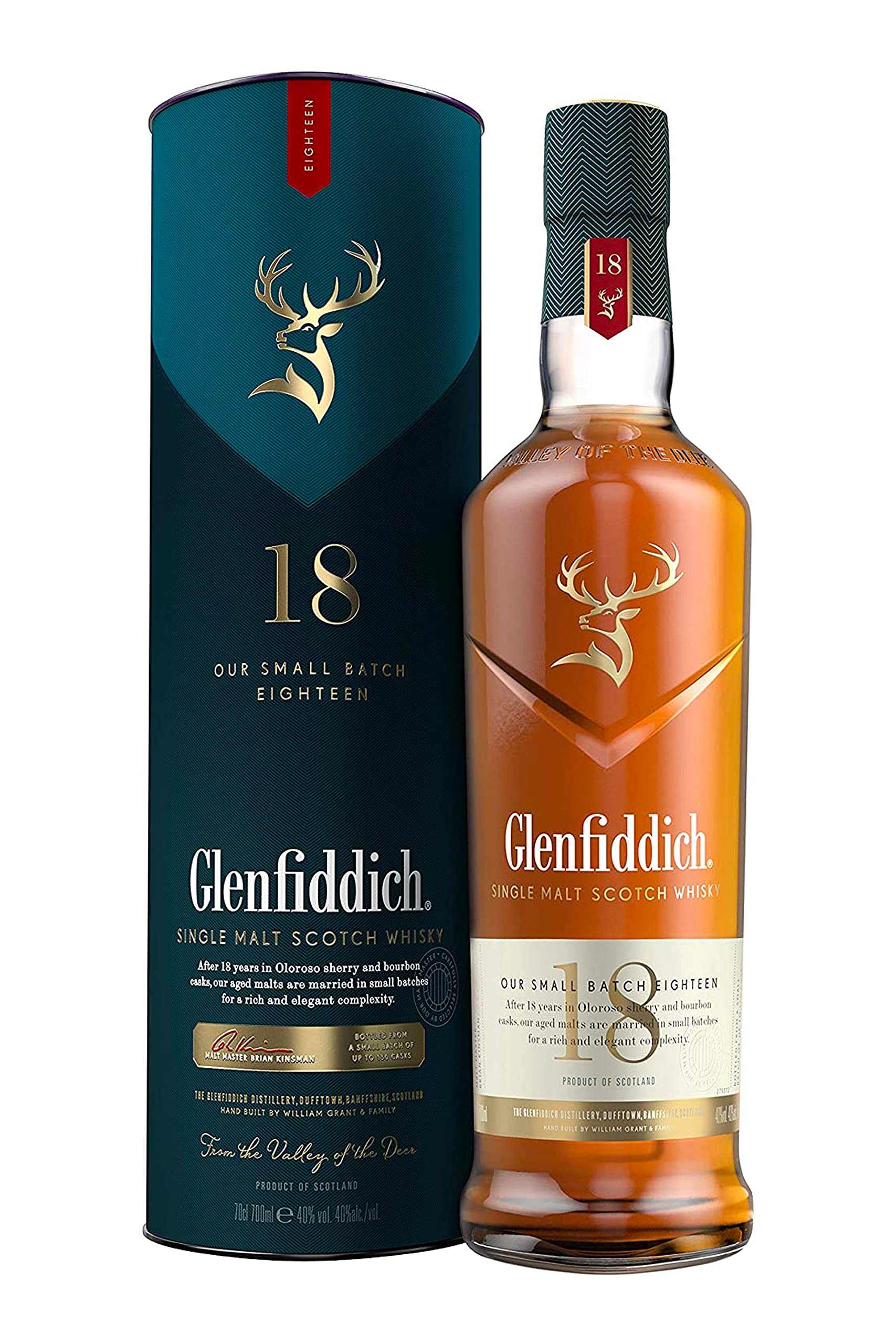 Glenfiddich 18 Year Old Single Malt Scotch Whisky 700mL