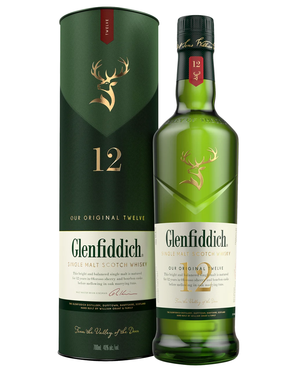 Glenfiddich 12 Year Old Single Malt Scotch Whisky 700mL - Old Packaging