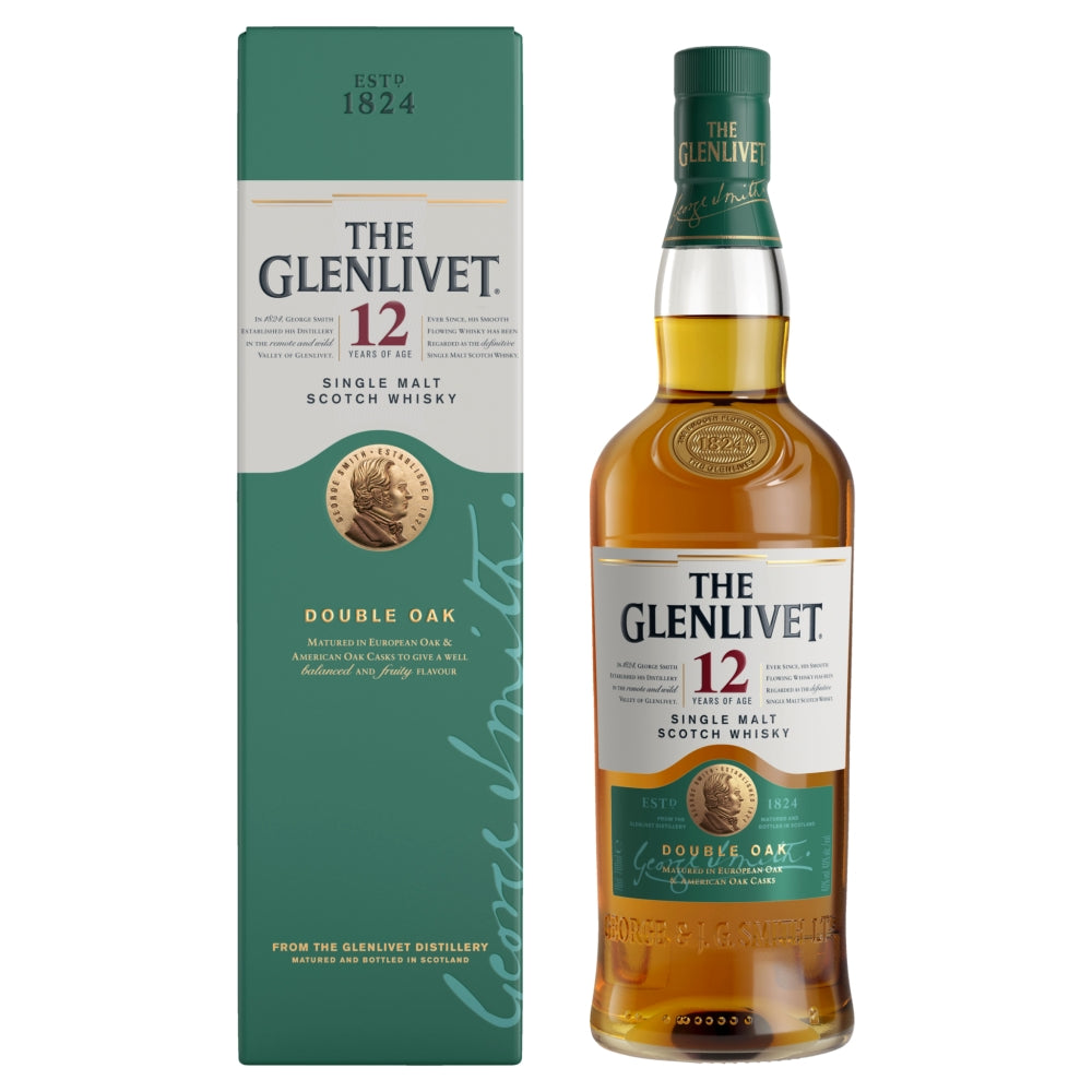 The Glenlivet 12 Year Old Single Malt Scotch Whisky Double Oak 750mL (Bigger)