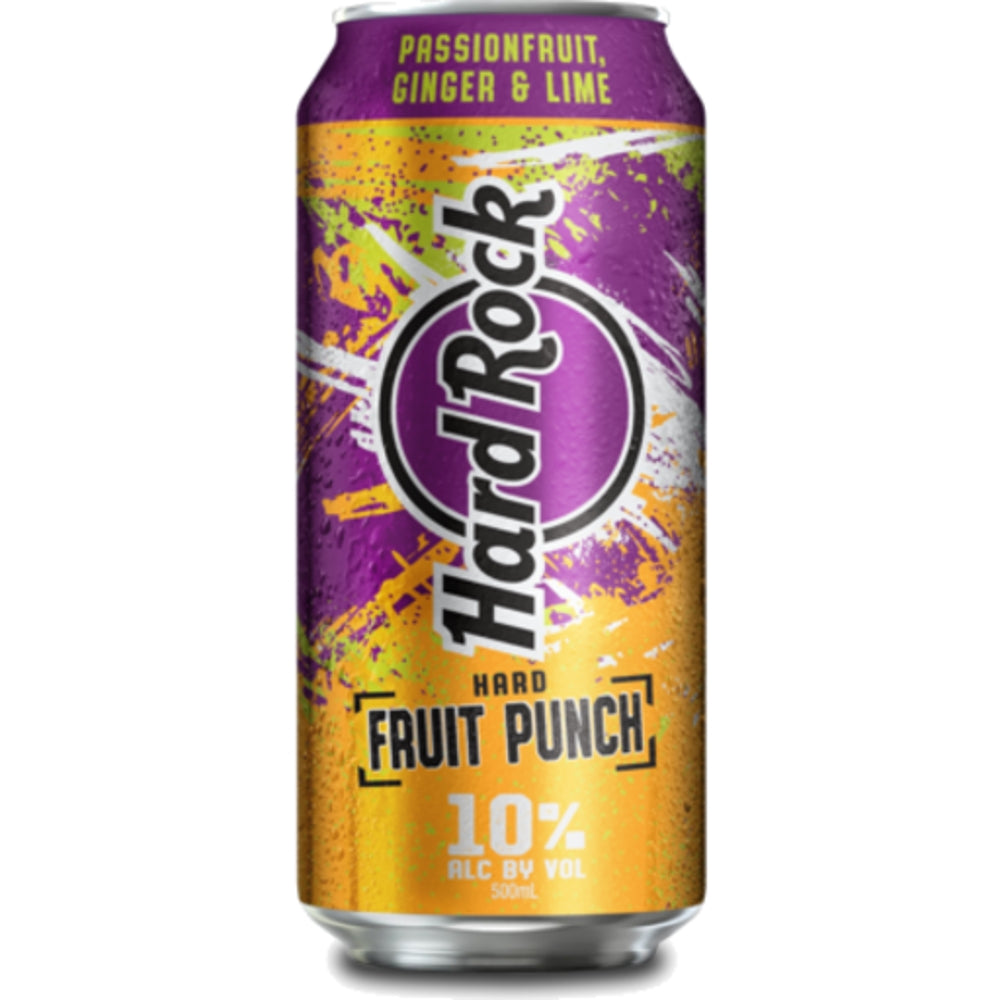 Hard Rock Hard Fruit Punch Passionfruit Ginger and Lime Cans (10X500mL)