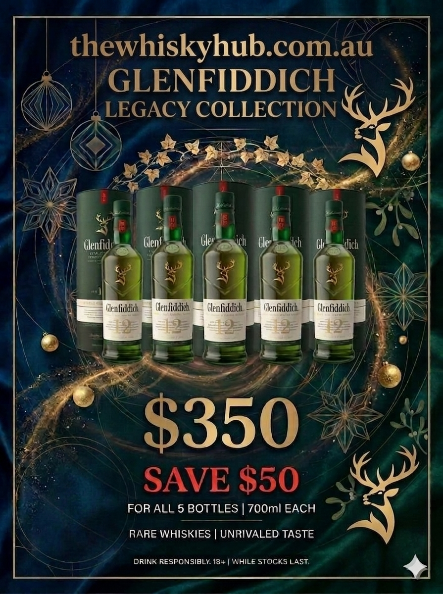Glenfiddich 12 Year Old Single Malt Scotch Whisky 700mL - BUNDLE OF 5 BOTTLES