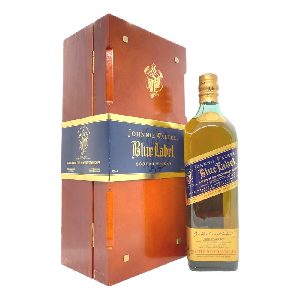 Johnnie Walker Blue Label Wooden Gift Box 750mL (Vintage)