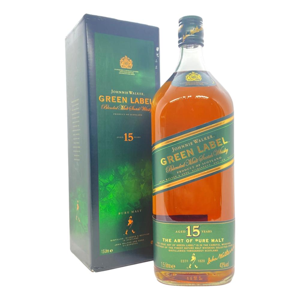 Johnnie Walker Green Label 15 Year Old Scotch Whisky 1.5L (Vintage International Release)