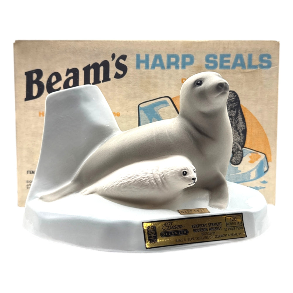 Jim Beam 100 Months Old Decanter 1986 Harp Seals 750mL - Sealed With Box