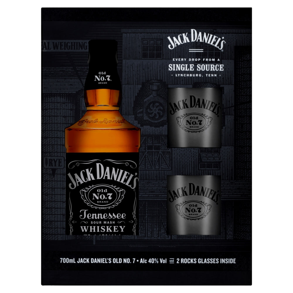 Jack Daniel's With 2 Rocks Glasses Gift Pack