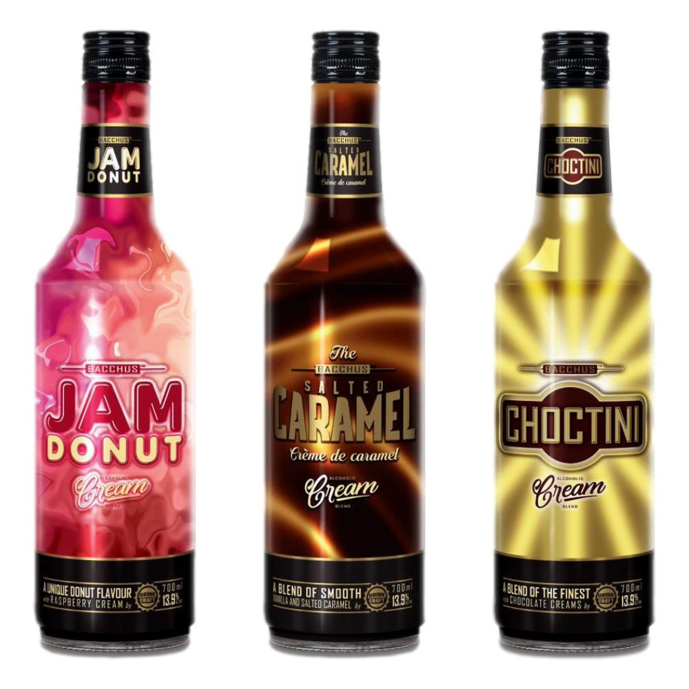 Bacchus Jam Donut and Salted Caramel and Choctini Cream (3X700mL)