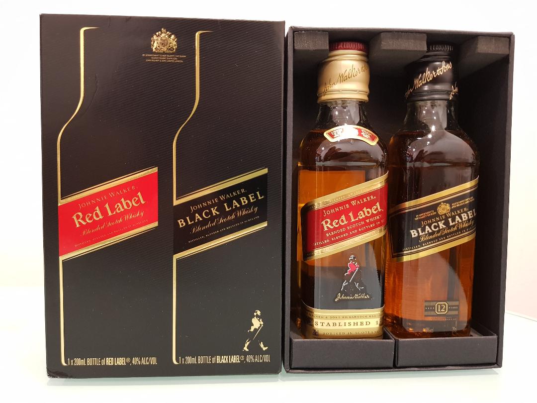 Johnnie Walker Pack Of200mL Black Label + 200mL Red Label
