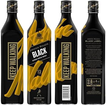 Johnnie Walker Black Label Limited Edition Design Scotch Whisky 700mL (Set of 4)