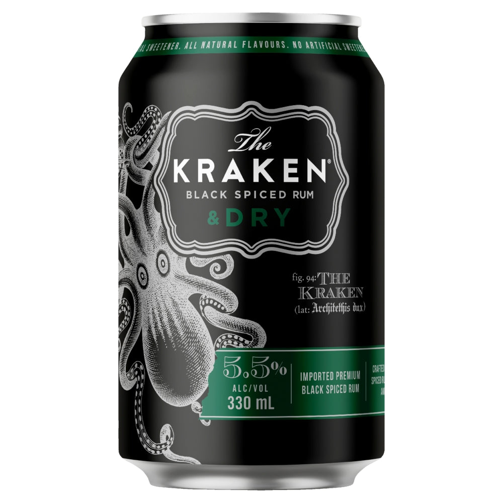 The Kraken Spiced Rum Dry Cans (10X330mL)