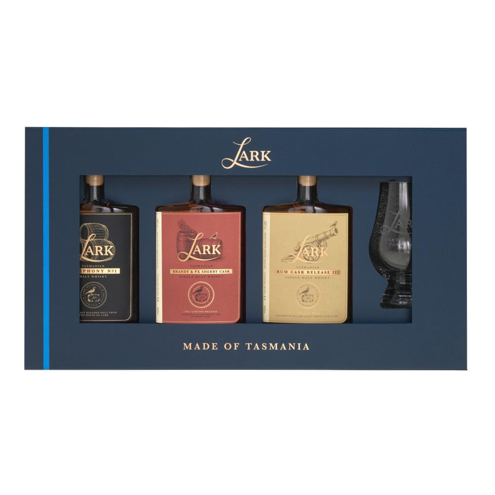 Lark Whisky Whisky Explorers Flight Gift Pack (3X100mL + Glencairn Glass)