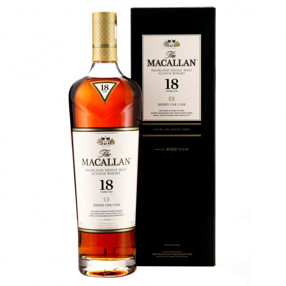 The Macallan 18 Year Old Sherry Oak 2022 Release Single Malt Scotch Whisky 700mL