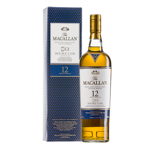 The Macallan 12 Year Old Double Cask Scotch Whisky 700mL - ORIGINAL BLUE PACKING
