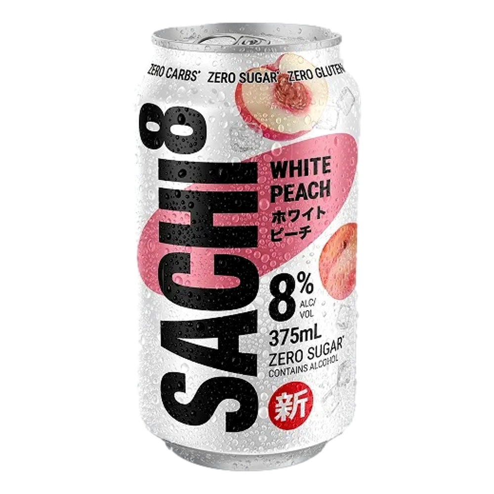 Sachi8 White Peach Zero Sugar Cans 24Pk