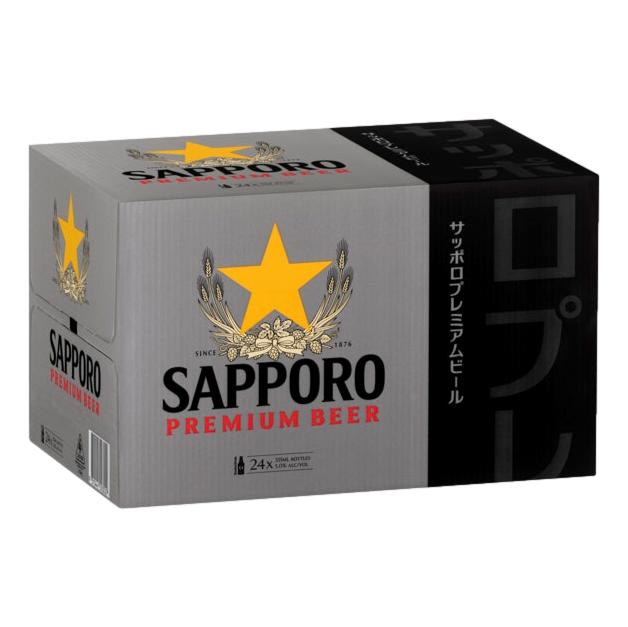 Sapporo Premium Beer Bottles (24 X 355mL)