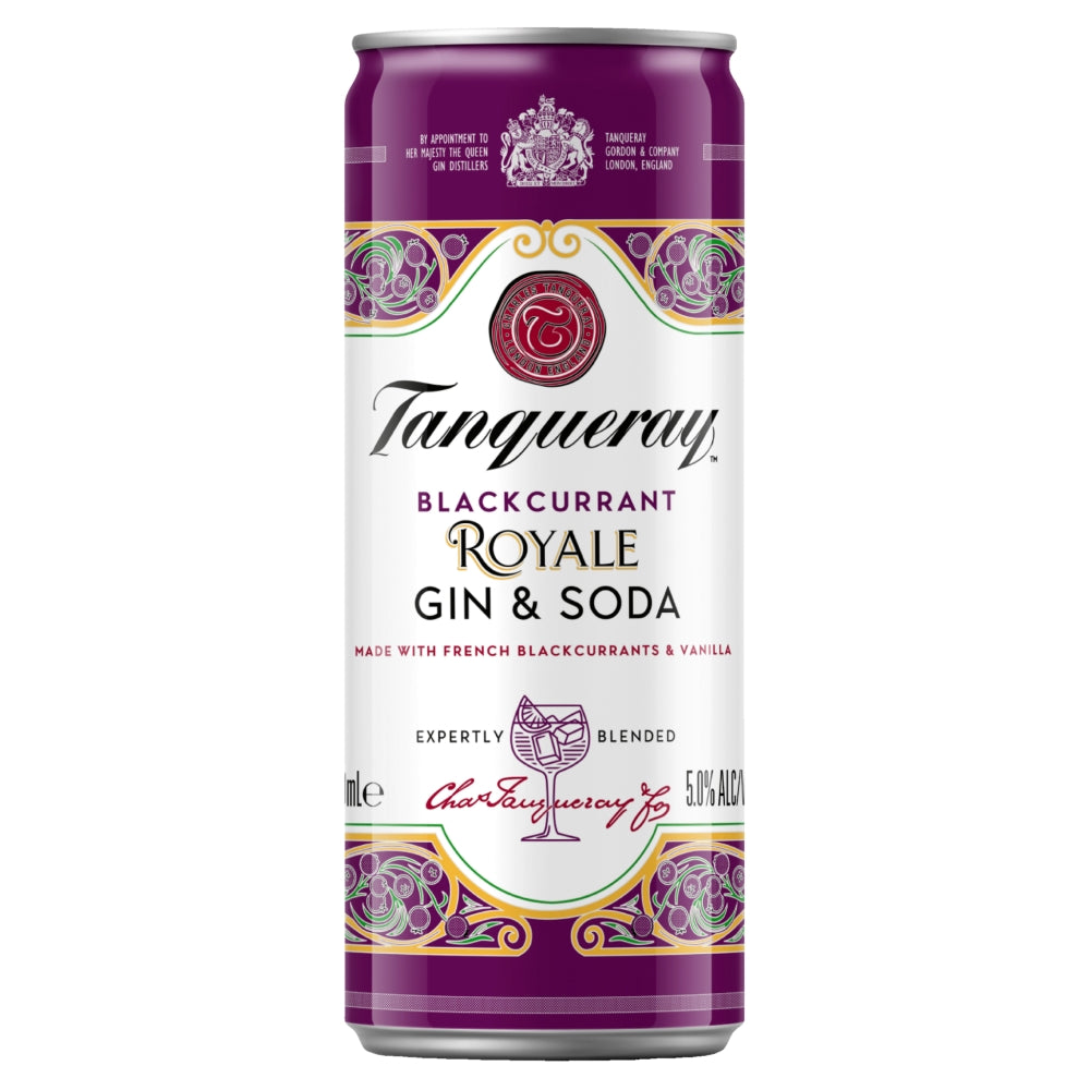 Tanqueray Royale Blackcurrant Gin and Soda Can (10X250mL)