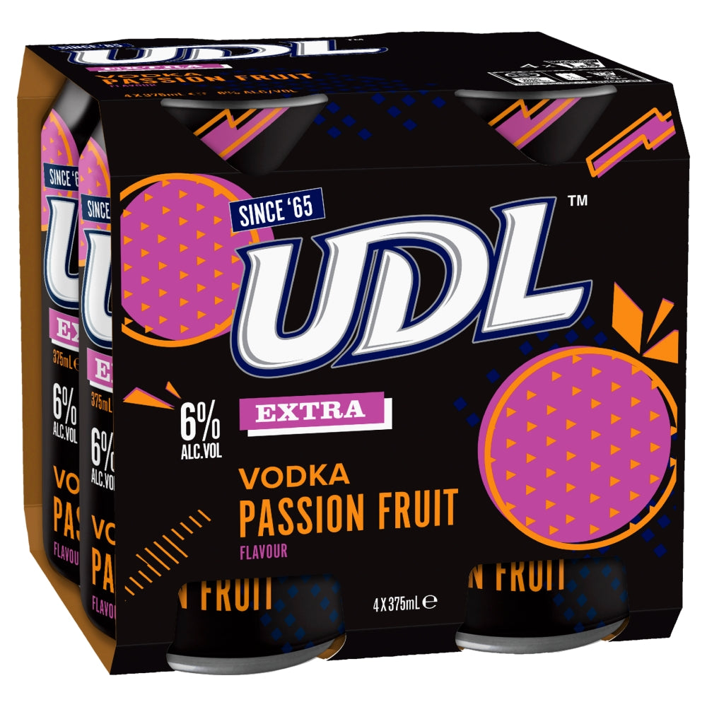 UDL Extra Vodka and Passionfruit Cans (10X375mL)