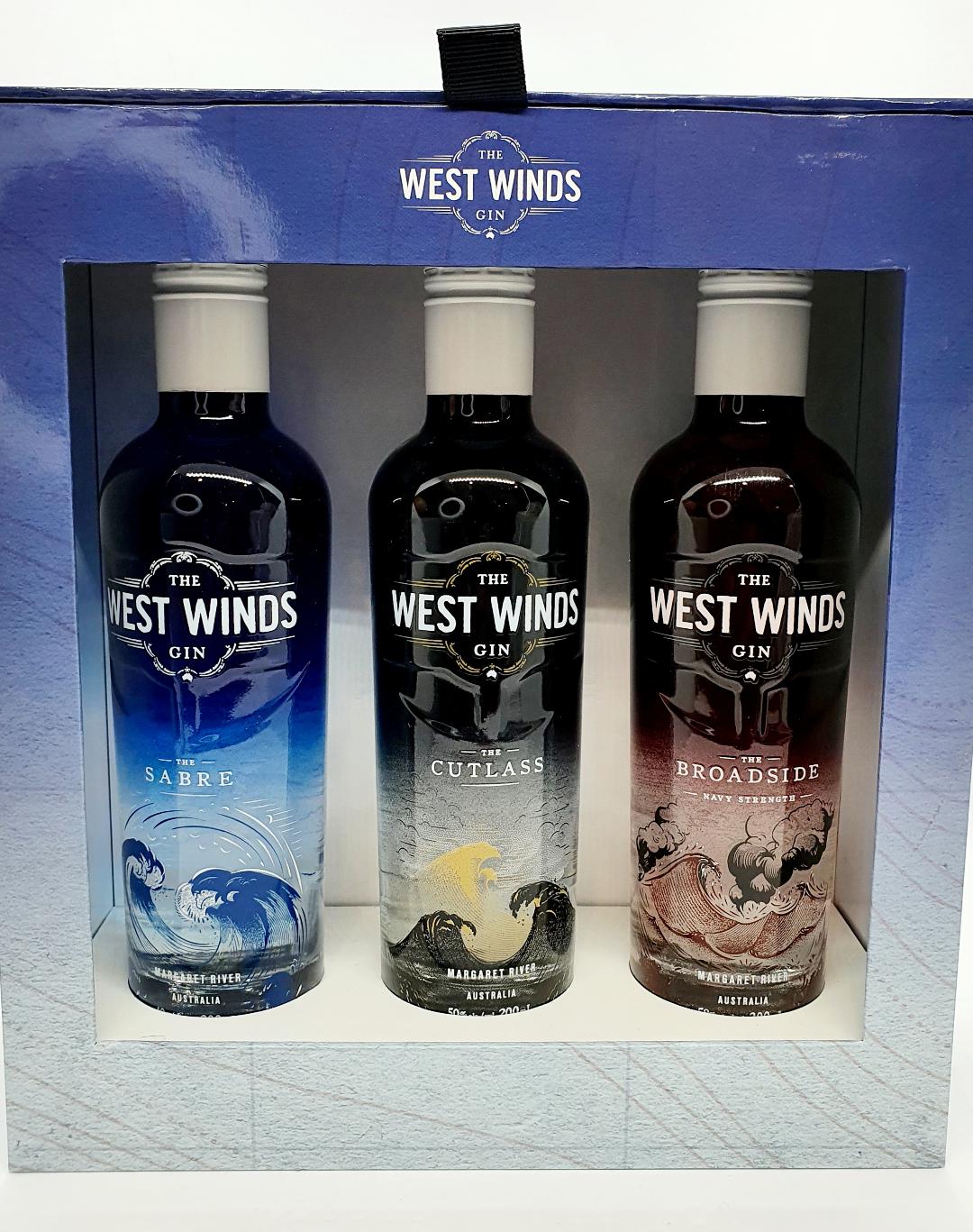 The West Winds Gin Gift Pack 3 X 200mL (Sabre, Cutlass, Broadside)