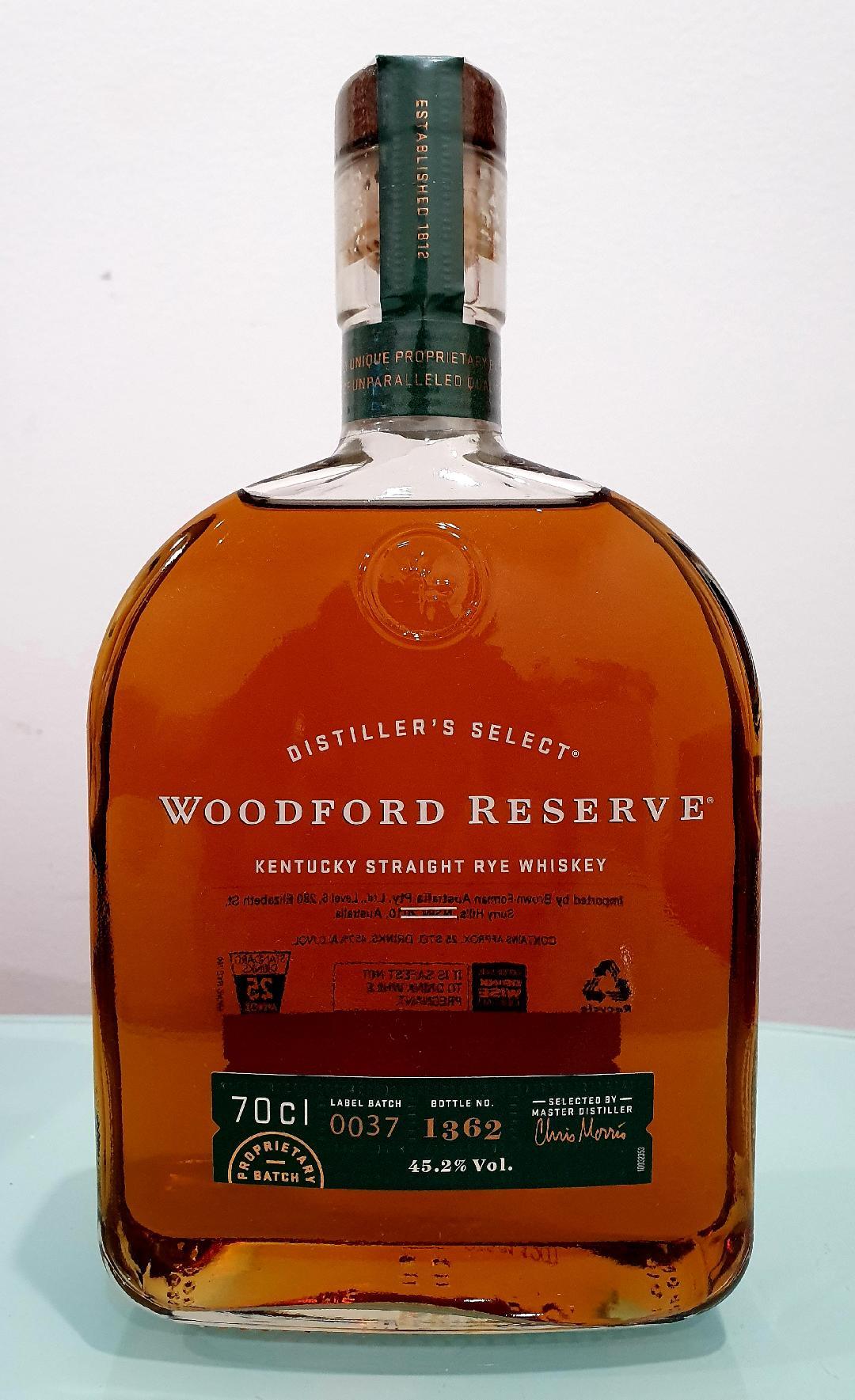 Woodford Reserve Kentucky Straight Rye Whiskey 700mL